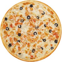 Пицца С крабом и лососем