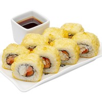 Темпура ролл с угрём и лососем