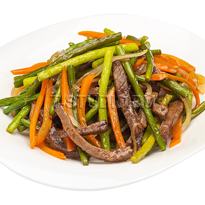 Стрелки чеснока с говядиной