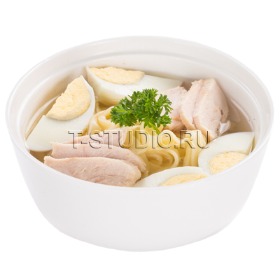 Суп-лапша с курицей и яйцом