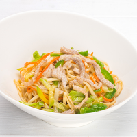 Лапша со свининой и устричным соусом